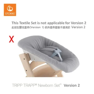 Stokke -Tripp Trapp Newborn Set (Version 1) Textile Set & Bib Pink / Grey Stars